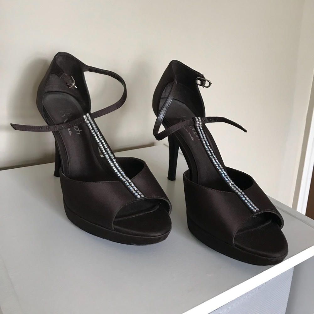 The Touch Of Nina Brown Studded Heels